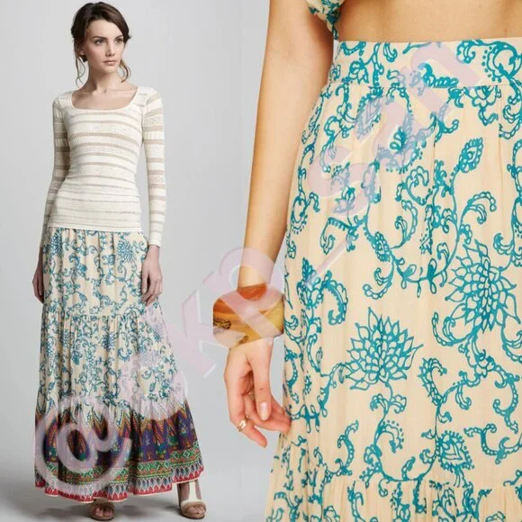NWT Free People Sunrise Maxi Skirt Sz L